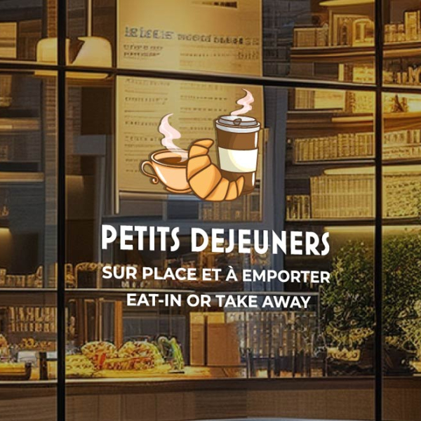 Adhésif vitrine Petits déjeuners
