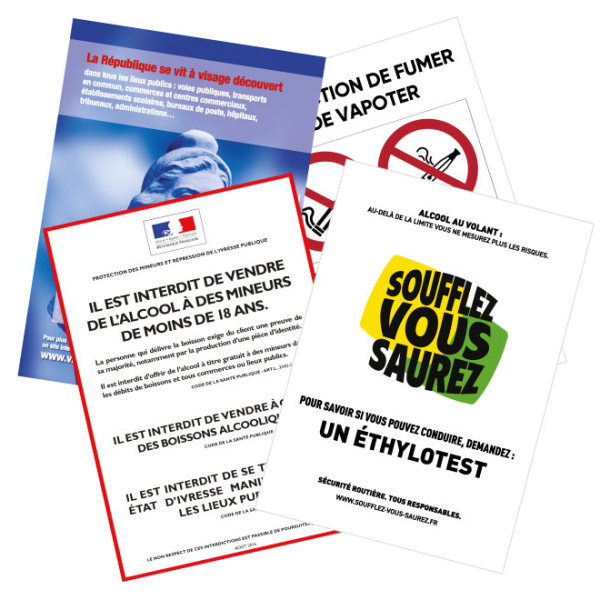 Affiches obligatoires pour restaurants