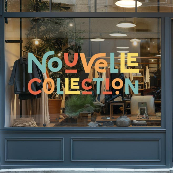 Sticker vitrine Nouvelle Collection retro