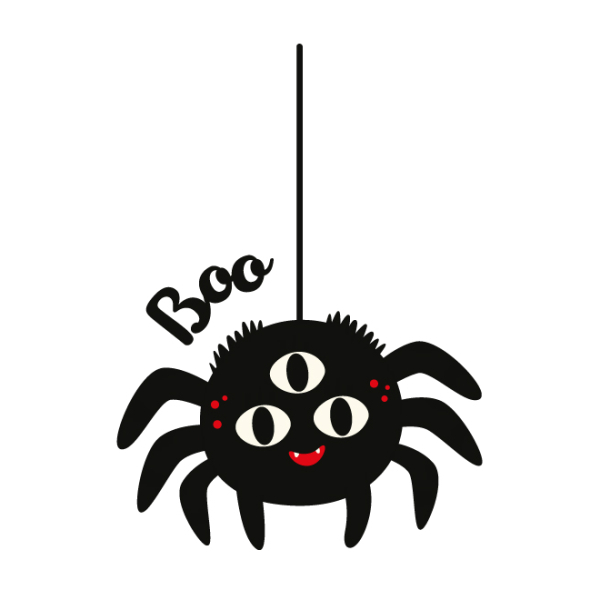 Adhésif Halloween Araignée géante Boo