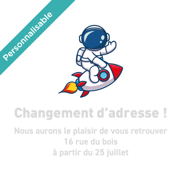 Sticker fusée changement d'adresse