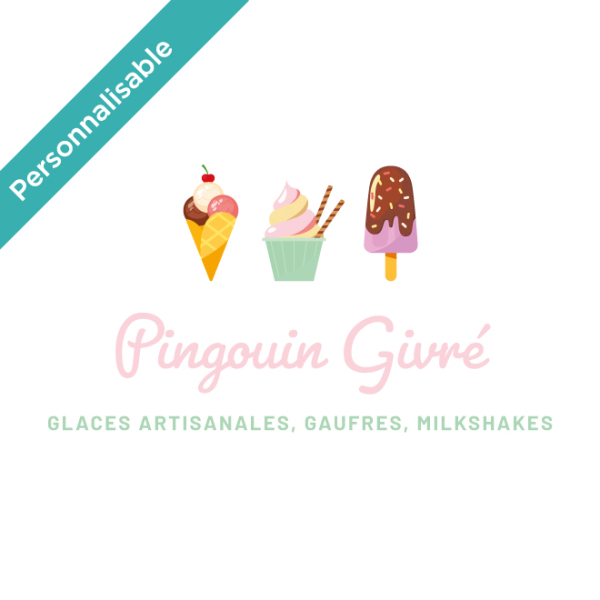 Sticker vitrine glacier personnalisable