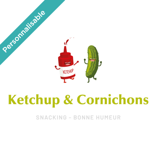 Sticker snack personnalisable ketchup
