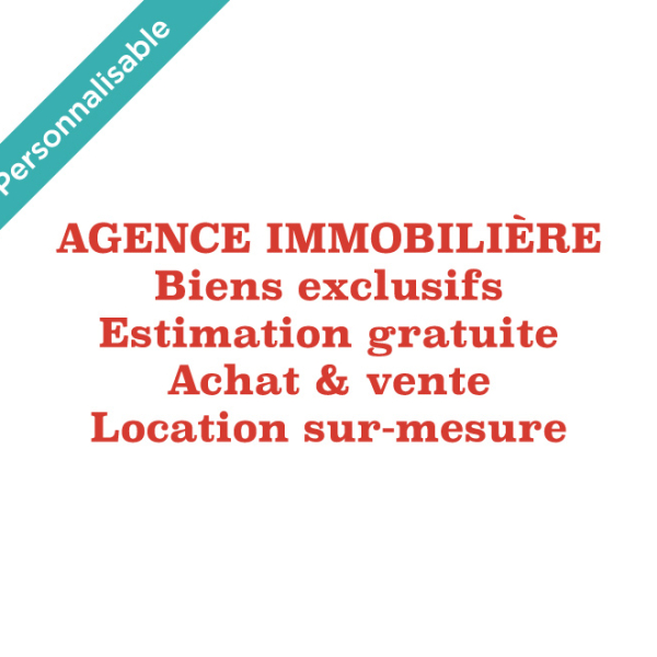 Adhésif vitrine perso agence immo
