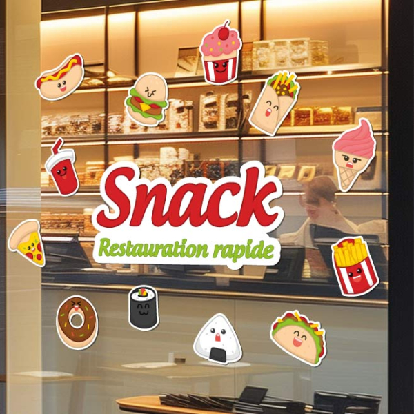 Lettrage adhésif snack