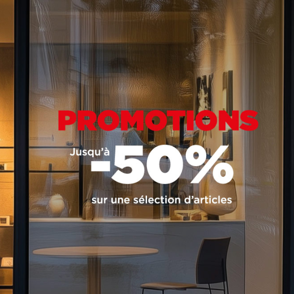 Adhésif vitrine Promotions pourcentage