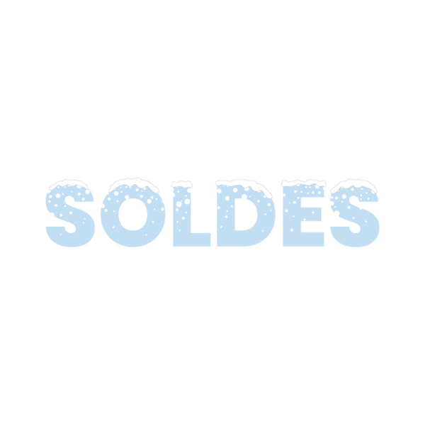 Sticker vitrine Soldes bleu neige