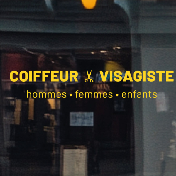Adhésif vitrine Coiffeur Visagiste