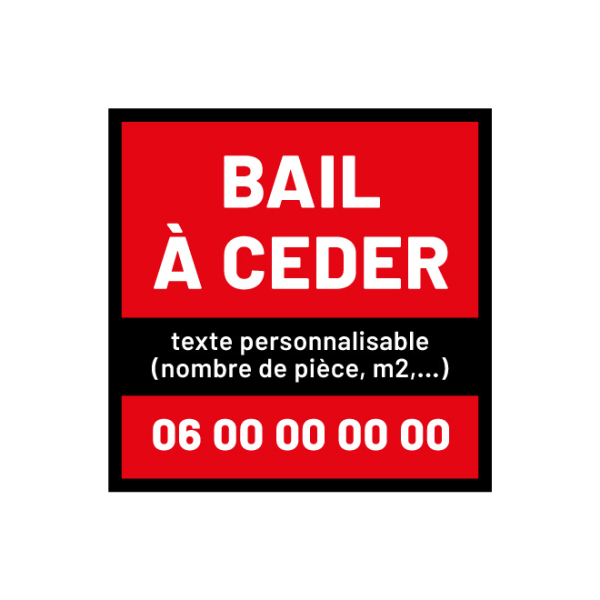 Sticker bail à ceder personnalisable