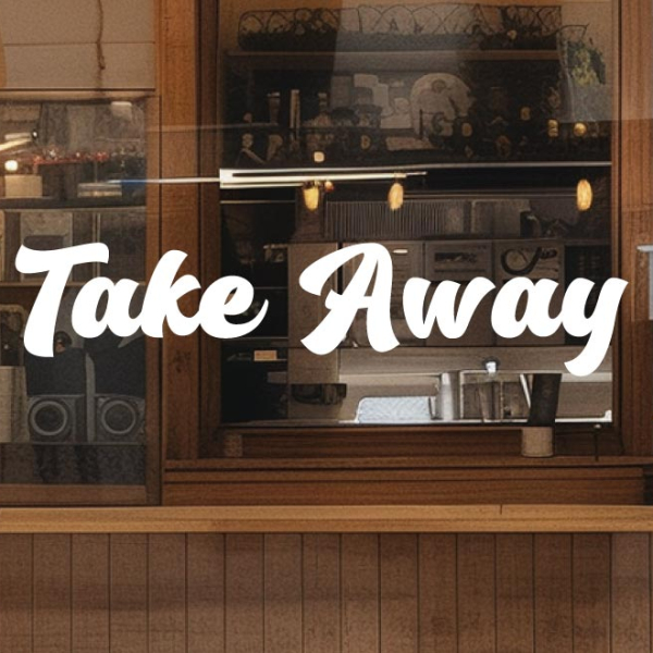 Sticker Take Away vitrine