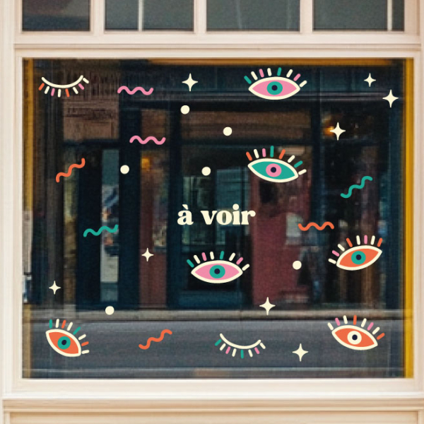 Stickers déco yeux colorés