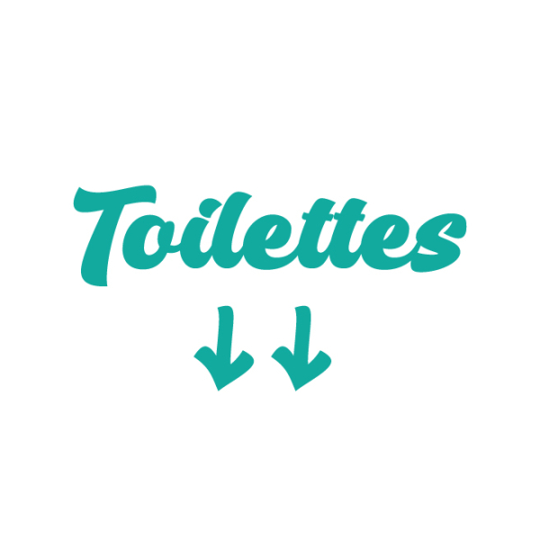 Lettrage adhésif Toilettes