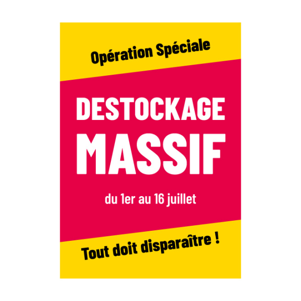Affiche destockage MASSIF