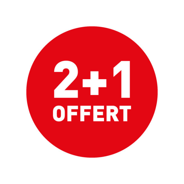 Adhésif rond rouge 2 plus 1 offert PM042
