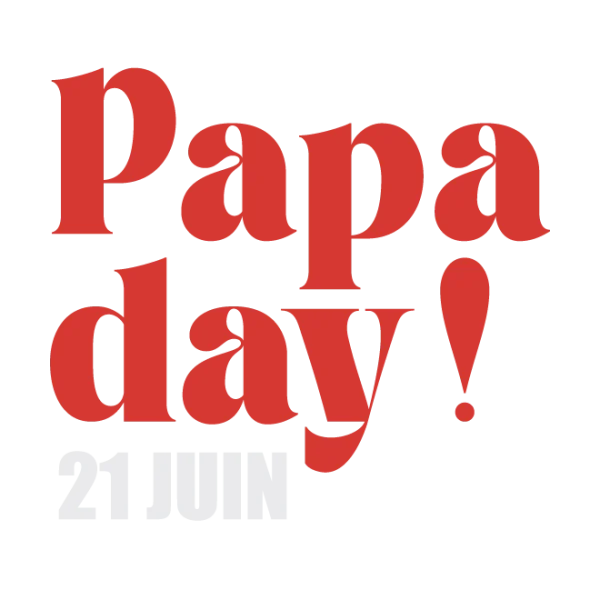 Sticker vitrine rouge Papa day FP038