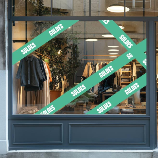 Lot bandes soldes vitrines SO142