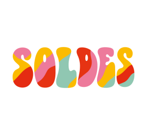 Sticker vitrine Soldes rétro pour mettre en avant vos promotions dans votre boutique