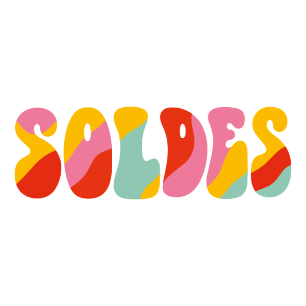 Sticker vitrine Soldes rétro pour mettre en avant vos promotions dans votre boutique